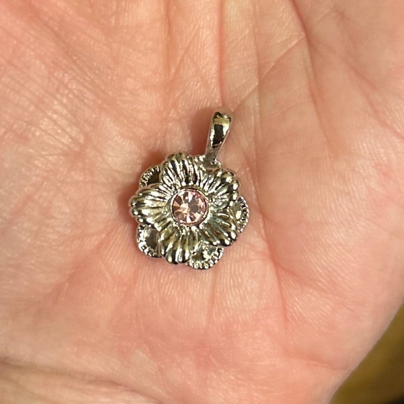 Sophia Fiori 925 Silver and Pink Flower Pendant Charm - Picture 1 of 3